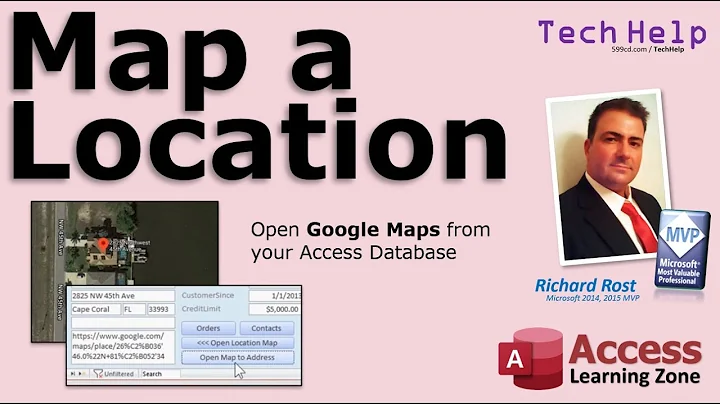 Map any Location in Google Maps from your Microsoft Access Database. Follow a Hyperlink.