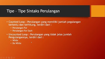 Pertemuan 4 Pemrograman Berbasis Objek Perulangan dan Array