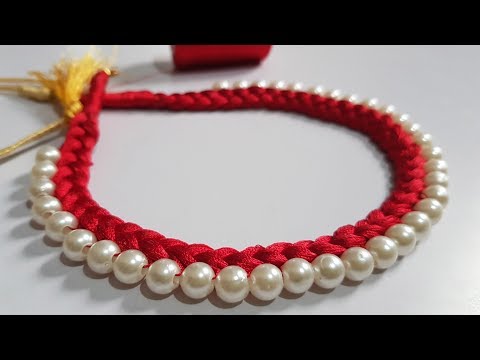 Beautiful Silk Thread & Pearl Necklace || DIY Handmade Necklace