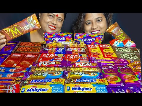 50 CHOCOLATE EATING - DAIRYMILK CRISPELLO, MAGNUM TRUFFLE, MUNCH, DARKCHOCOLATE | FOOD EATING