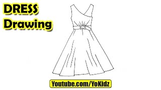 How to draw a dress easy for kids