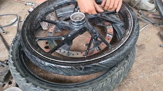PASANG BAN MIZZLE UKURAN 60/80-17 KE MOTOR SHOGUN 110R