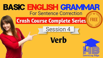 Basic English Grammar - Session 4 - Verb -- Free Crash Course