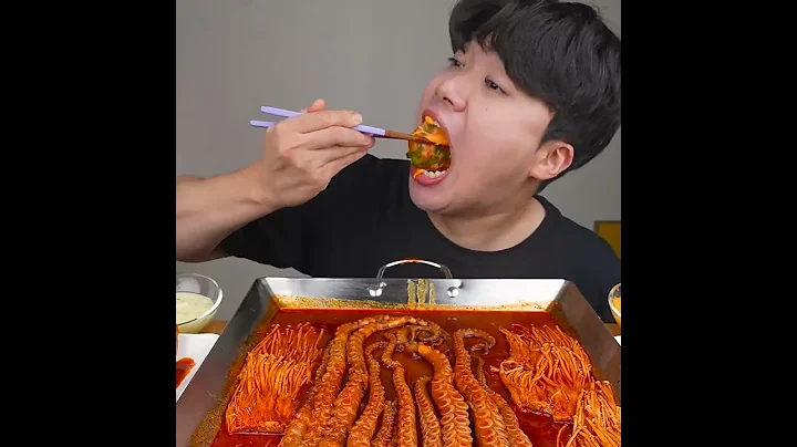 ASMR MUKBANG | FIRE Noodle & Spicy Seafood & enoki mushroom | EATING SOUND! | GONGSAM 이공삼