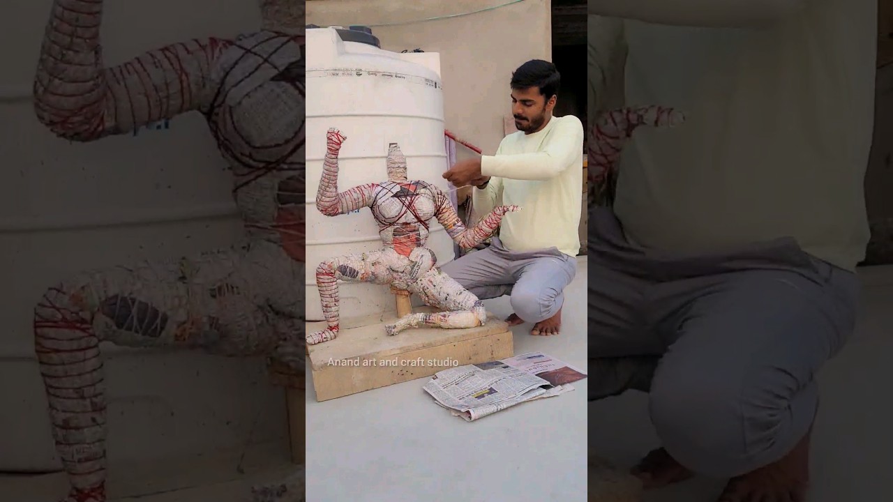 🪷Newspaper से सरस्वती जी की मूर्ति बनाना सीखें(part-1) #shorts #saraswati #trending #saraswatipuja