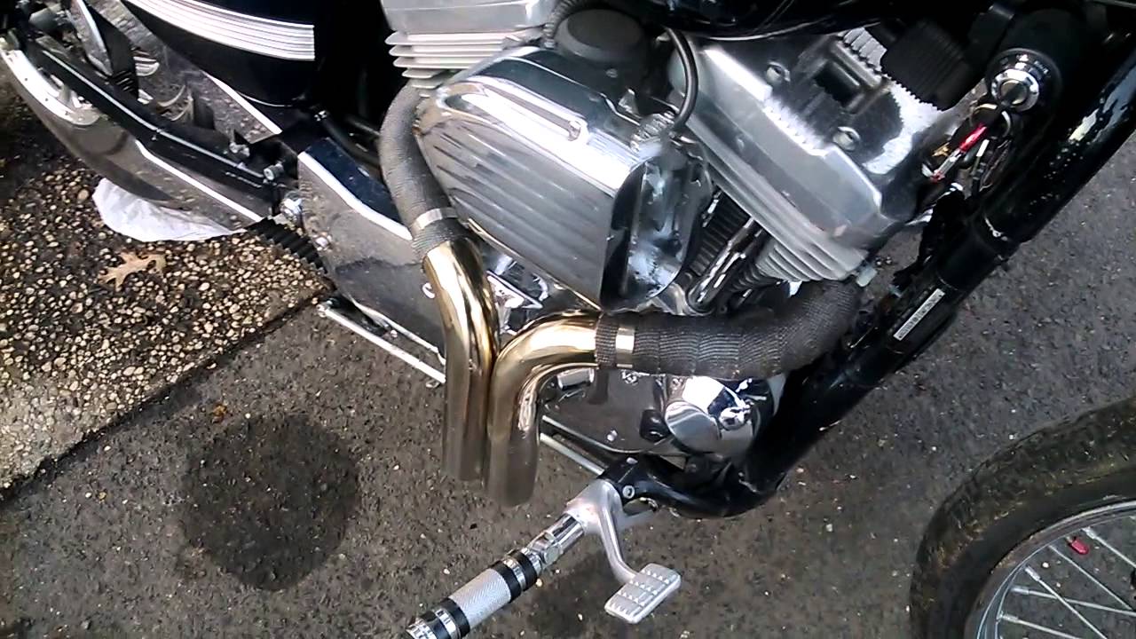 2004 1200 sportster drag header exhaust loud as hell YouTube