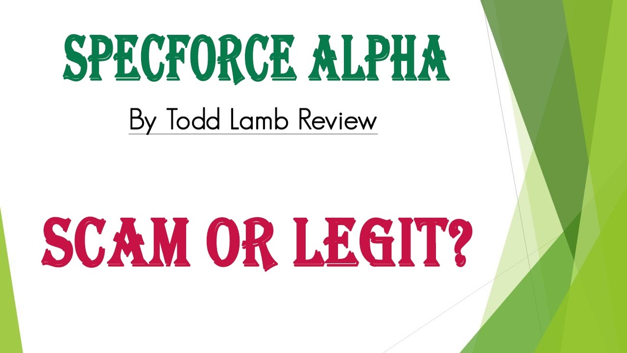 SpecForce Alpha By Todd Lamb Review - Scam or Legit?