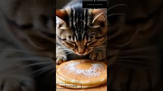 Yam Yam Cat Eating A Pancakes