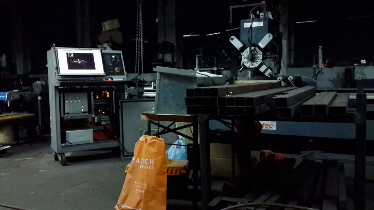 Elumatec 130 and Linuxcnc running a test - YouTube