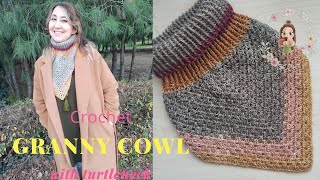 Crochet Granny Cowl With Turtleneck Crochet Simple Neckwarmer