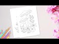 5 Easy Mushroom and Flower Coloring Pages of Real Species