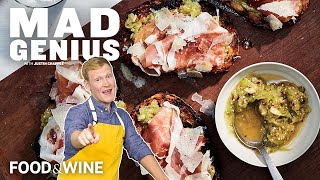 Need the Best Finger Food? Make Tomatillo Toasts with Prosciutto | Mad Genius | Food & Wine