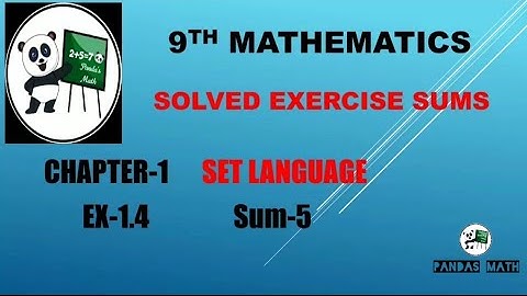 Samacheer 9th Std Maths|| CH-1|| SET LANGUAGE || EX:1.4|| SUM-5|| (T.N)2020|| In Tamil