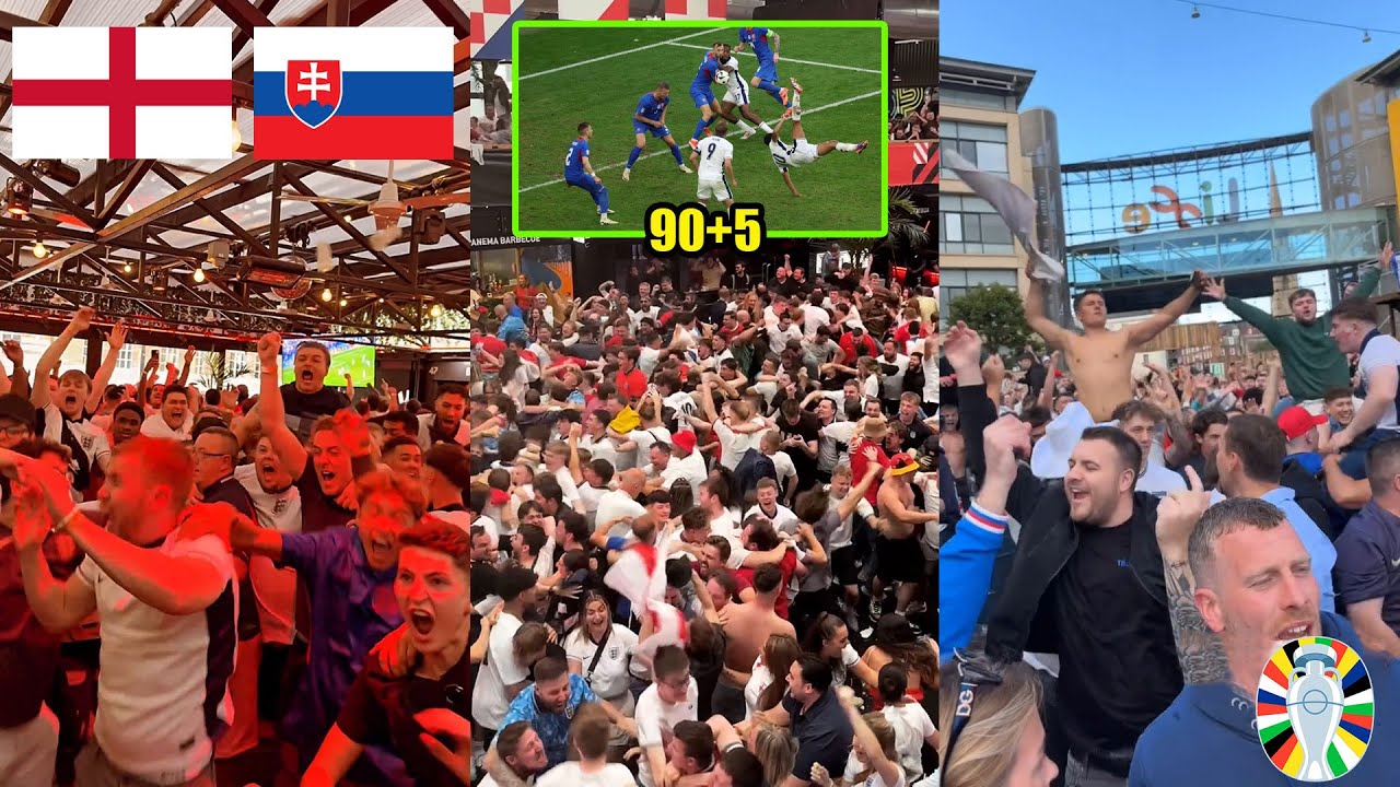 England Fans Crazy Fan Reactions To Jude Bellingham's Last Minute Bicycle Kick Goal Against Slovakia