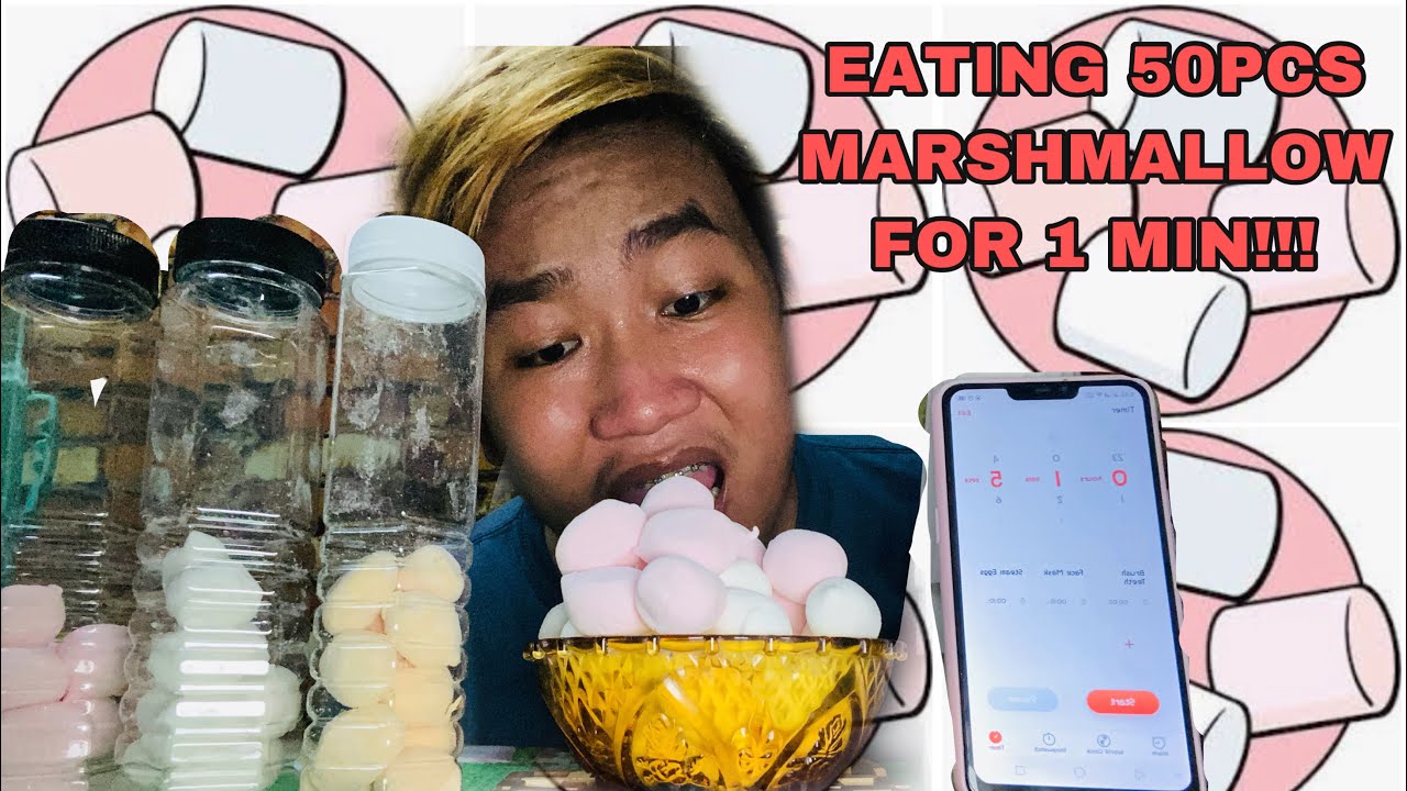 EATING 50PCS MARSHMALLOW WITHIN 1MIN CHALLENGE TIME!!! YouTube