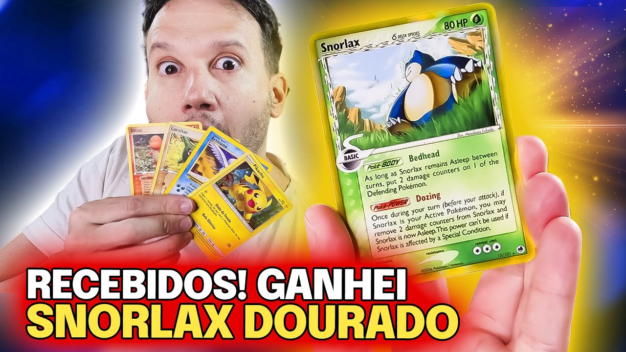 RECEBIDOS! GANHEI CARTA DOURADA DO SNORLAX RARAS DOS INSCRITOS | CAPITÃO HUNTER CARTAS POKEMON