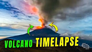 A Timelapse of an Active Volcano and the Majestic Sky Starry Display