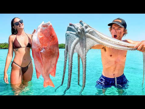 CLOSE CROCODILE ENCOUNTER ( Spearfishing the Great Barrier Reef)