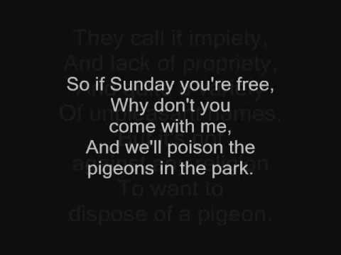 Tom Lehrer - Poisoning Pidgeons In The Park - with lyrics on screen