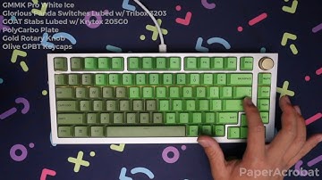 GMMK Pro White Ice  | Glorious Panda Switches | PolyCarbo Plate | Sound Test