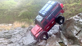 1/10 Scale RC : TRAXXAS TRX4 Defender Rock Crawling(Rainy Day) #16.