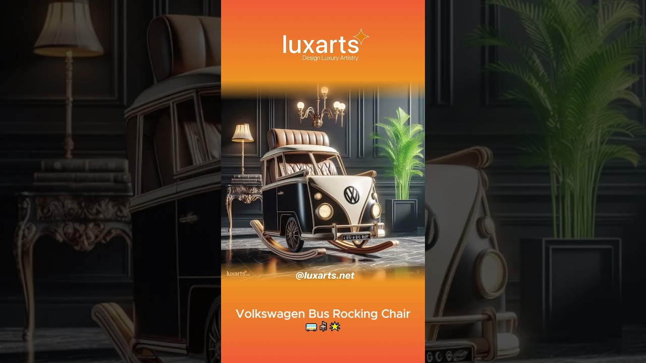 Rock Away in Retro: Volkswagen Bus Rocking Chair for Classic Charm 🚌🪑🌟