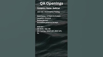 QA JOB FOR AUTOMATION TESTER #selenium #qa #manualtesting #automation #viral #yt #ytshorts #shorts