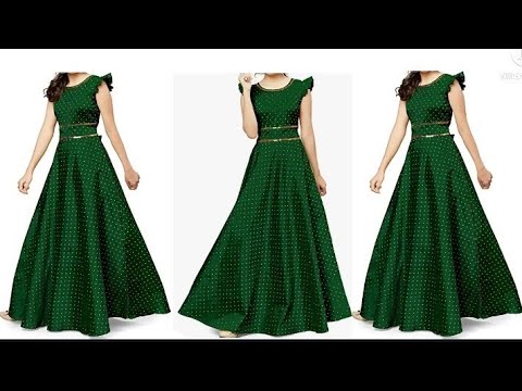 Sari style frock cutting & stitching/readymade style dress/frock cutting &  stitching/partywear dress - YouTube