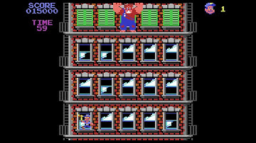 Fix It Felix Jr. Wreck-it-Ralph C64 Commodore Review Gameplay Playthrough By Urien84