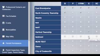 eMuniManagement Settings: Permit Permissions