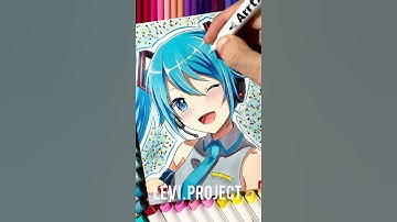 Drawing Hatsune Miku💙✨#drawinganime #kasaneteto #hatsunemiku #初音ミク #DECO27 #チェリーポップ