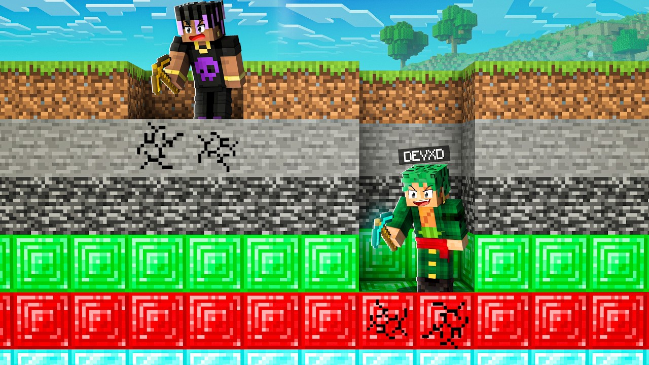 DIRT VS DIAMOND Power Pickaxe Battle In Minecraft😱