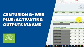 Centurion G-Web Plus Activating Outputs Via Sms