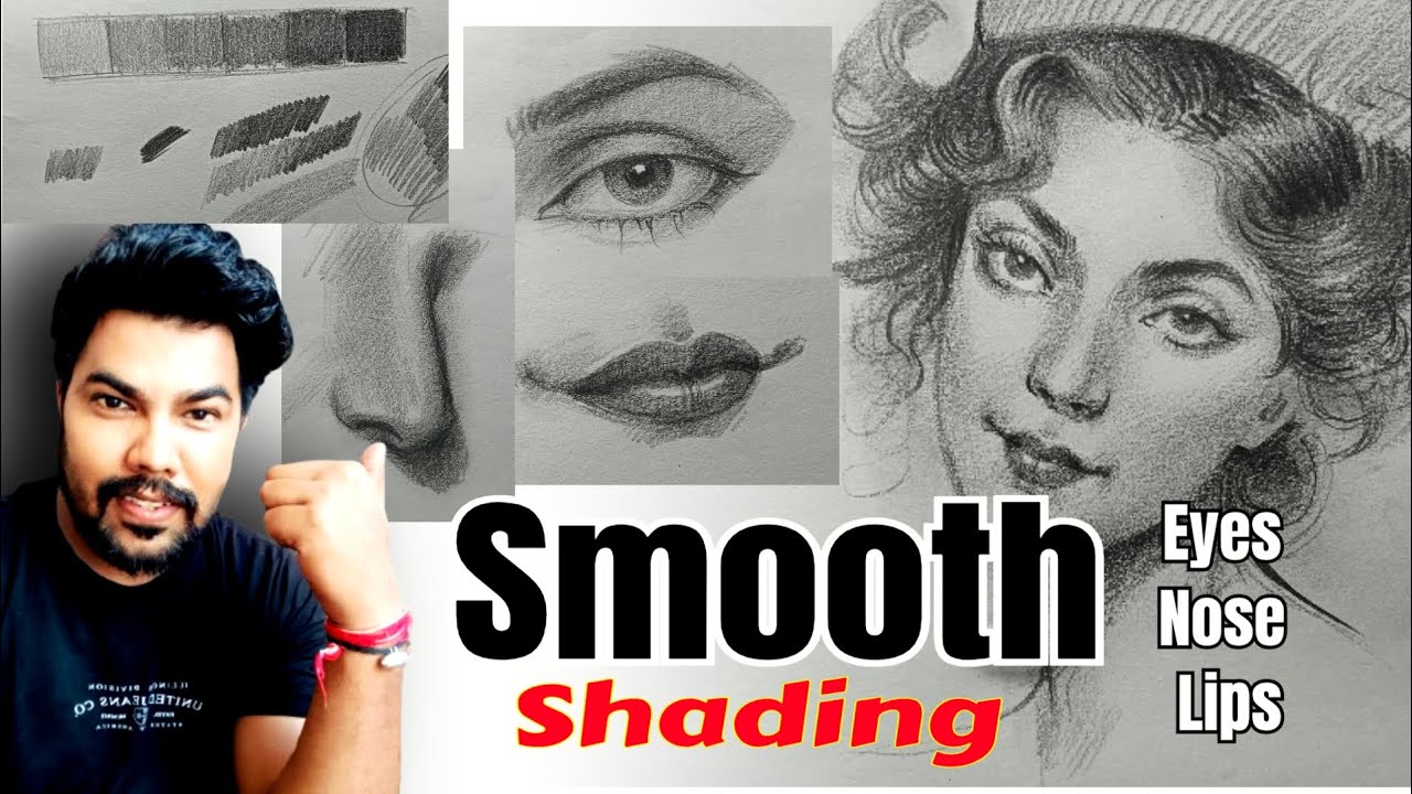 Smooth shading tutorial for beginners || how to draw eyes ,nose ,lipz # ...