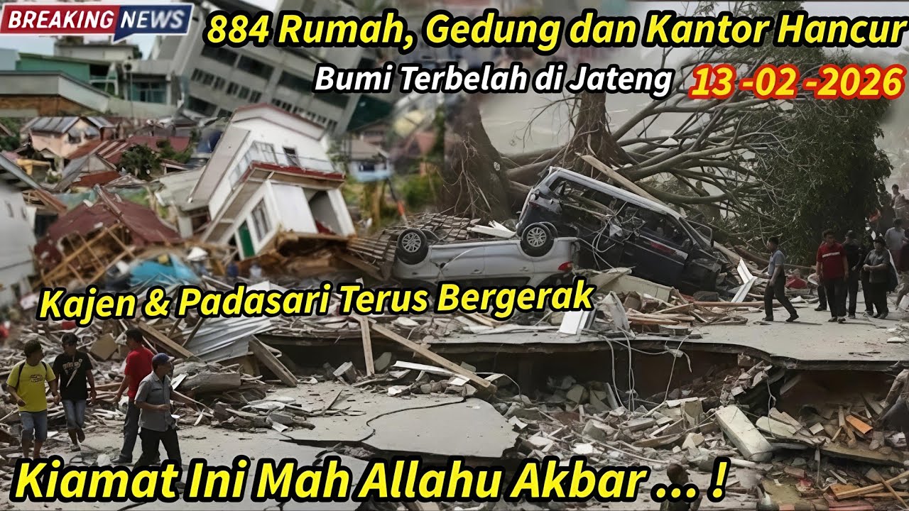 BUMI AMBLES DI JATENG! DETIK² TANAH BERGERAK KAJEN & PADASARI,TEGAL TANAH BERGERAK,884 Rumah Hancur