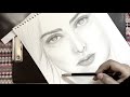 (Time Lapse Drawing) pencil Portrait and charcoal - رسم بورتريه بالرصاص و الفحم