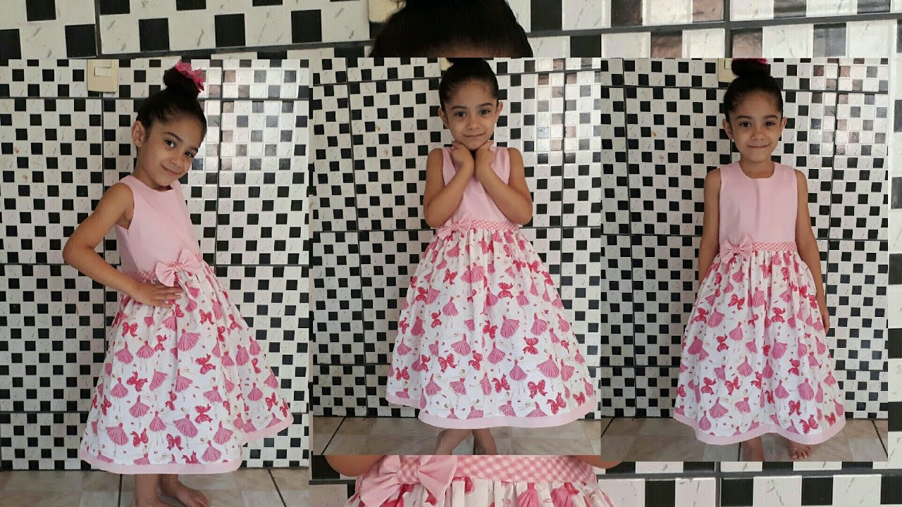 vestido de tricoline infantil