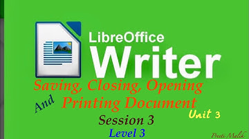 Saving, Closing, Opening & Printing Document(Session 3)11th Class
