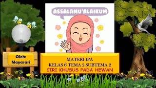 Materi kelas 6 tema 2 subtema muatan ipa ciri khusus pada hewan dan
fungsi khususnya
