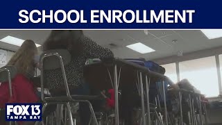 Lower enrollment at local public schools