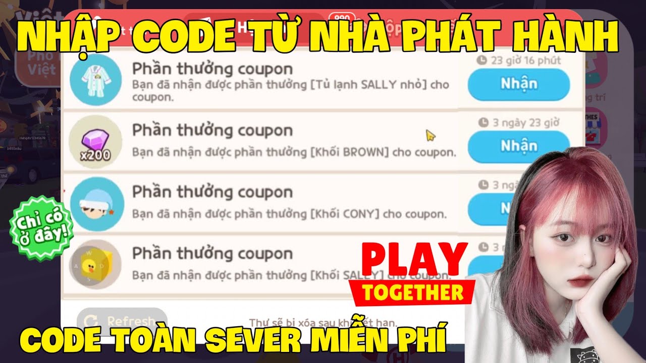 Play Together Nhập Mã Code Coupon Từ Nhà Phát Hành Game Ngày 6 Tháng