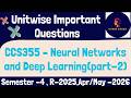 CCS355 Neural Networks and Deep Learning Important Questions Part 2 | Anna University 2026|Reg-2021