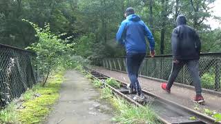 Huge Abandoned coal mine with cart tracks-Scotland