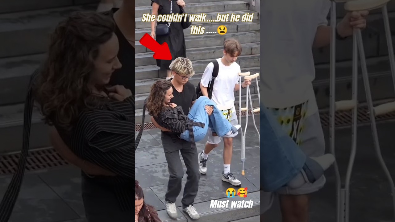 This Random Act She Couldn’t Walk Down, So He Did THIS! 🥺❤️