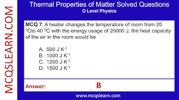 Thermal Properties: Matter Quiz Question Answer | Thermal Properties Notes PDF | Class 10 Ch 21 Quiz