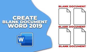 How to create a new blank document in word 2019