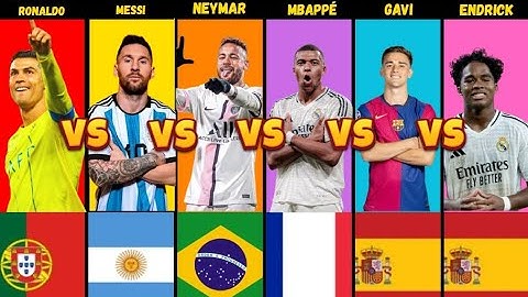 Comparison : Ronaldo vs Messi vs Neymar vs Mbappé vs Gavi vs Endrick