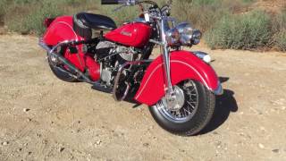 Test riding a 1948 Indian Chief