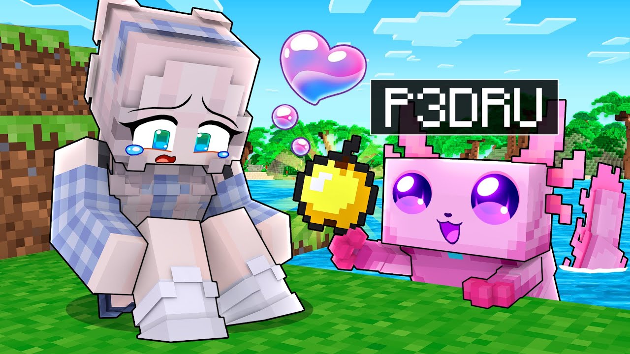 Jogando como UM AXOLOTE AJUDANTE no Minecraft