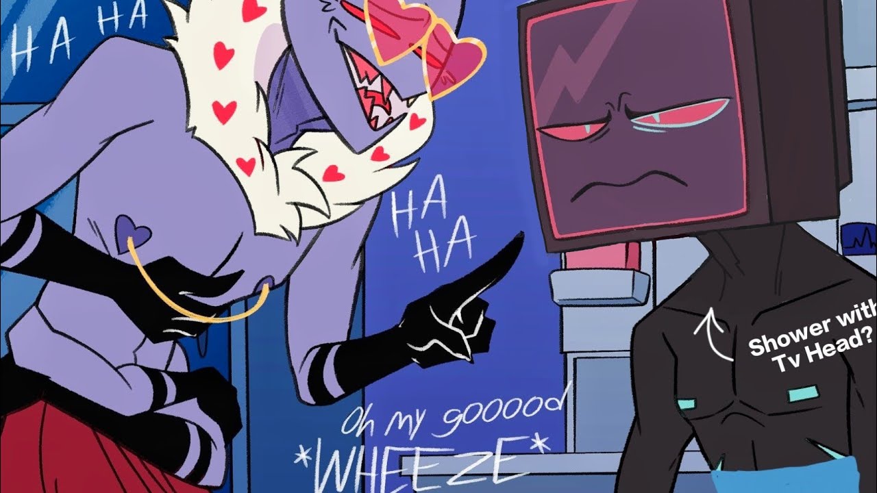 How VOX take shower With his TV HEAD😳?, Staticmoth?,Hazbin hotel S2😈dub